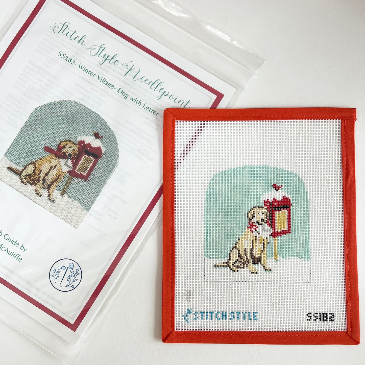 Dog with Letter w/ Stitch Guide