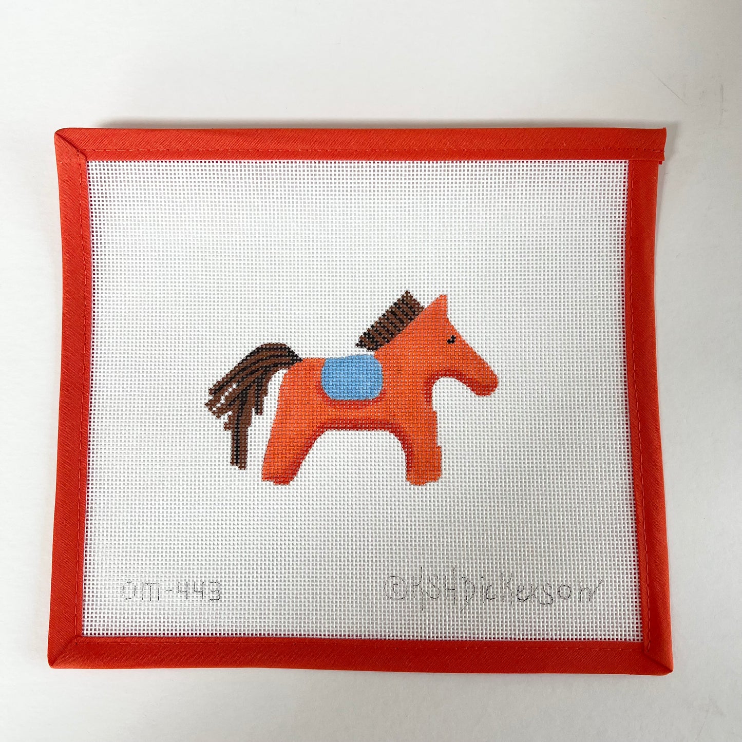 Hermes Horse w/ Saddle - Orange, Brown, and Blue