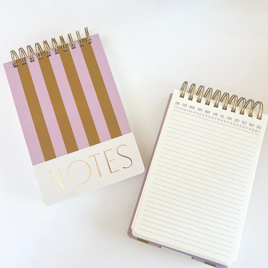 Large Chunky Notepad - Lilac + Ochre Stripes