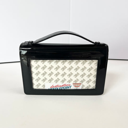 The Everyday Clutch - Patent Leather Black + Silver Chain