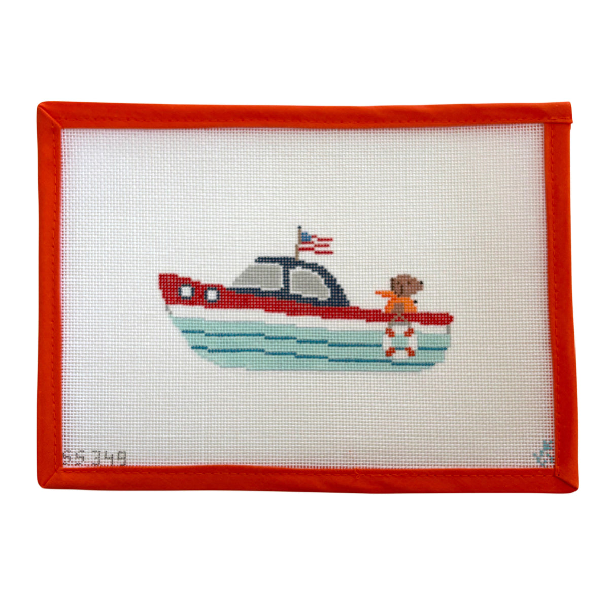 Chocolate Lab in Speedboat