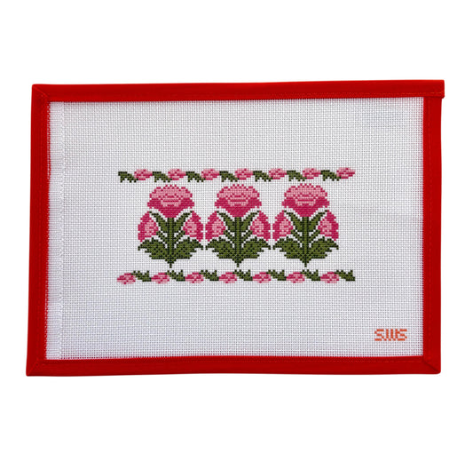 Pink Block Print Flowers Insert
