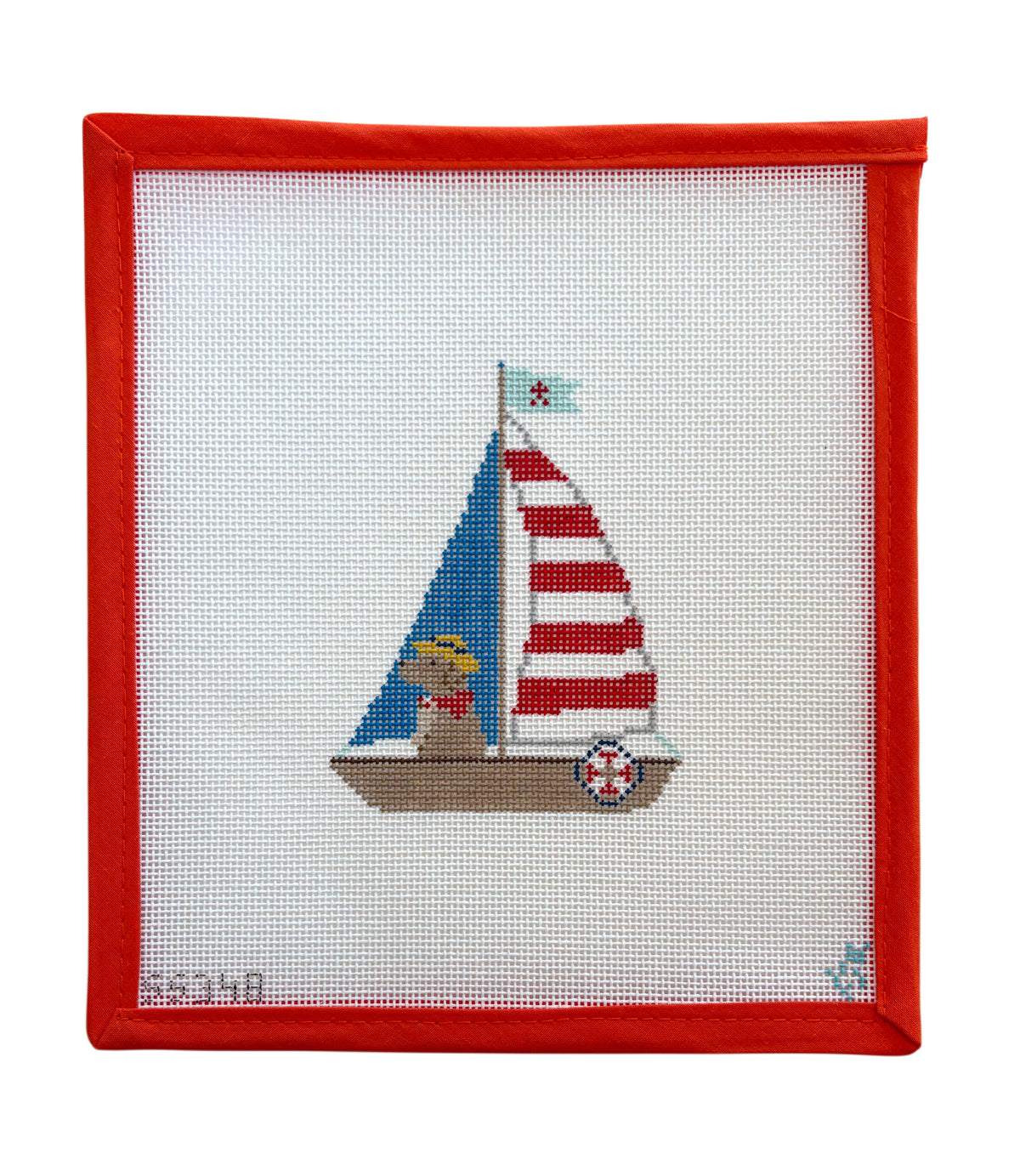 Yellow Lab in Sailboat