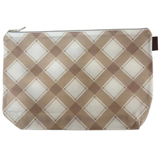 Burlap Plaid Large Project Bag