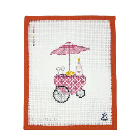Pink Cane Rose Cart