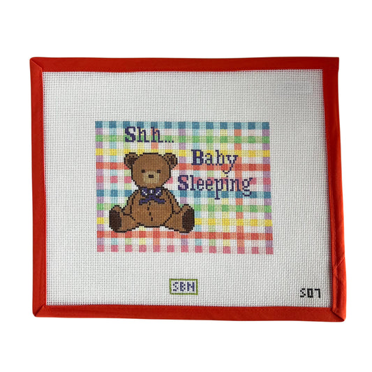 Gingham Baby Sleeping