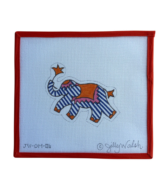 Elephant - Periwinkle Stripes w/ Orange & Pink