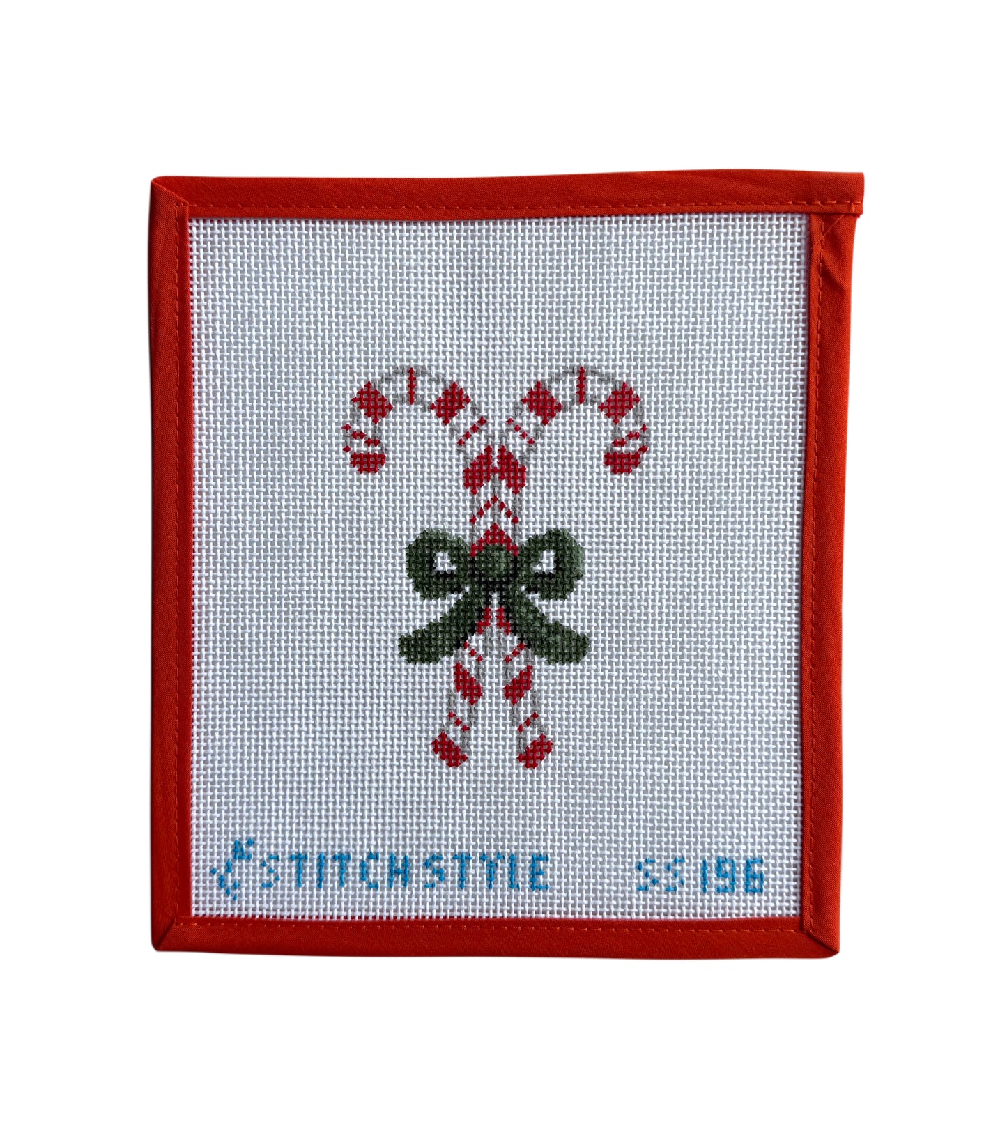 Candy Canes with Green Bow W/Stitch Guide
