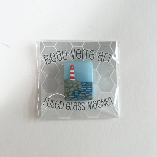Lighthouse Fused Glass Needle Minder
