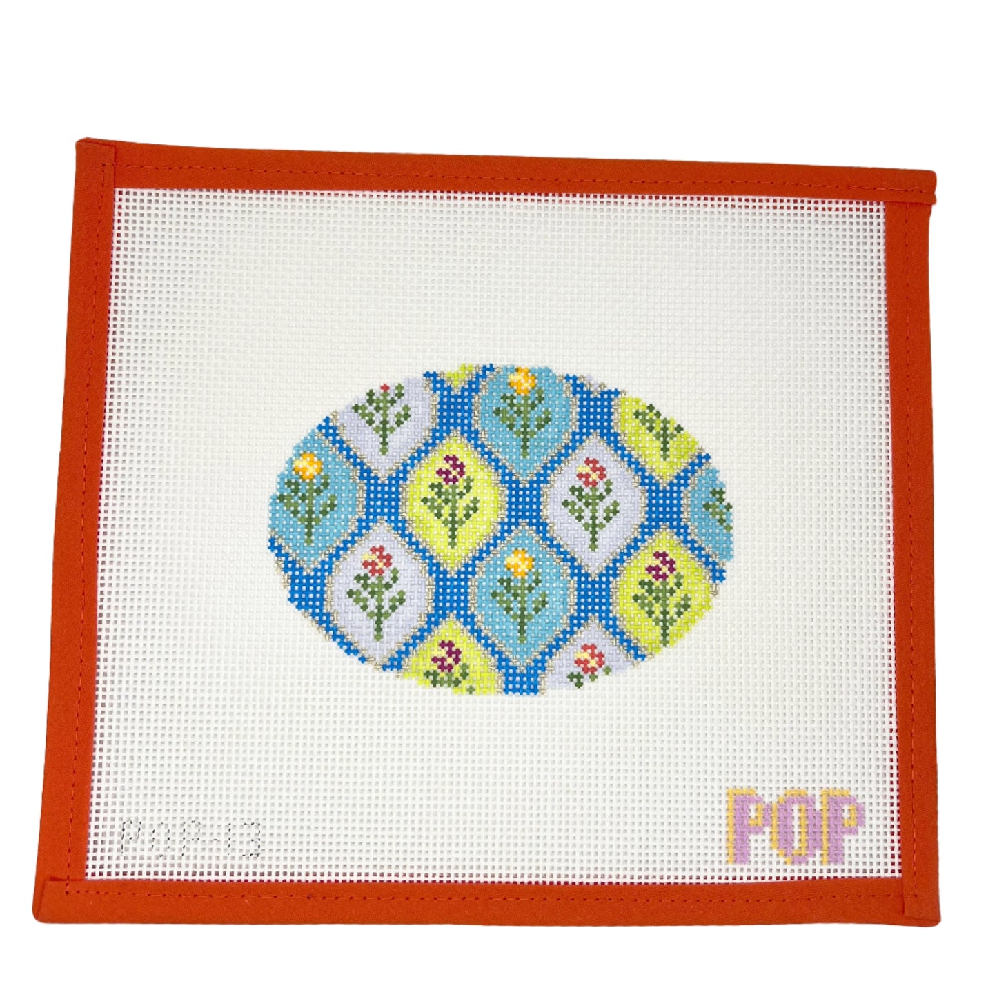 Blue Multi Floral Oval