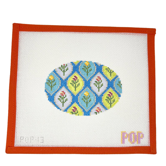 Blue Multi Floral Oval