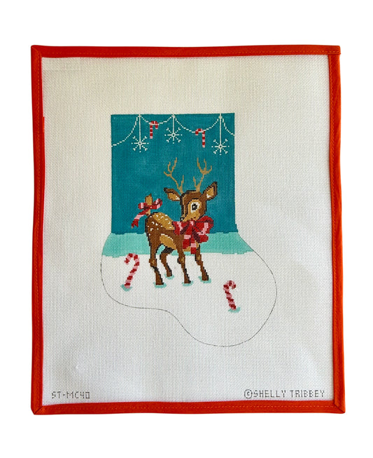 Retro Reindeer 9" Stocking