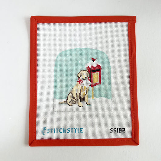 Dog with Letter w/ Stitch Guide