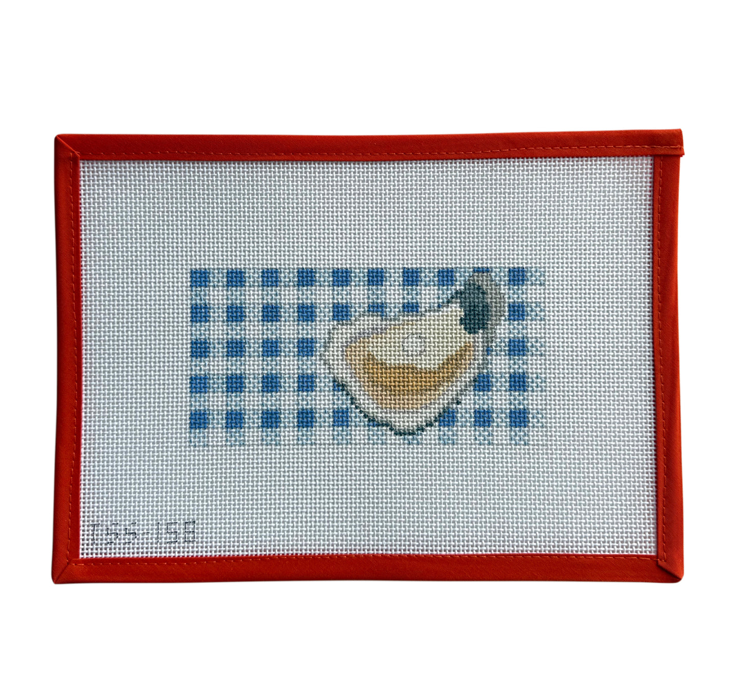 Oyster on Blue Gingham