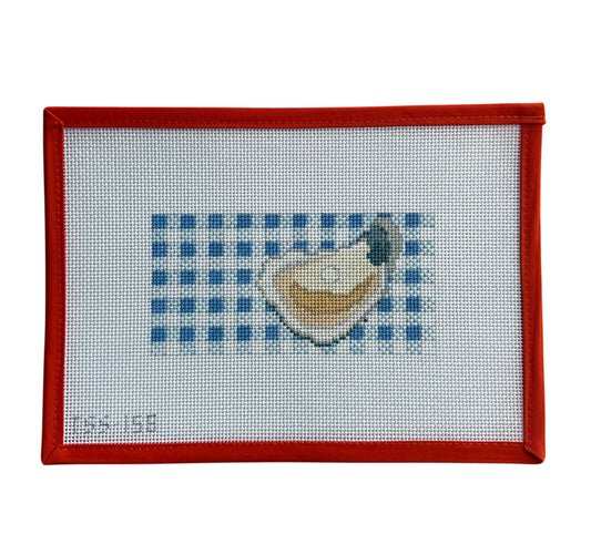 Oyster on Blue Gingham