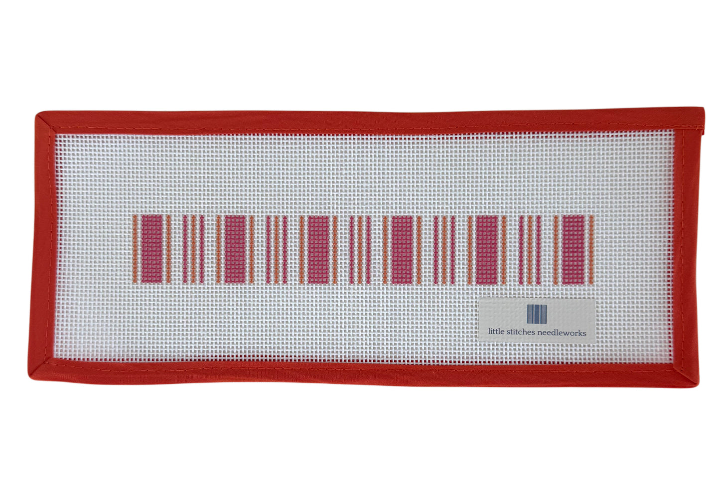 Cabana Stripe Key Fob - Pink & Tangerine
