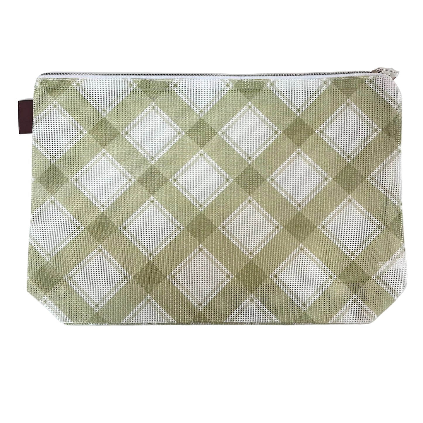 Olive Plaid Large Project Bag