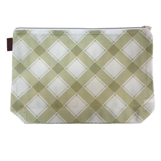 Olive Plaid Large Project Bag