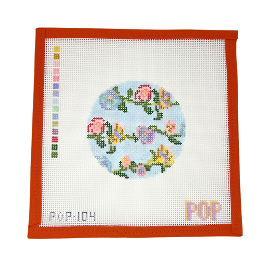 Floral Vine Round - Blue