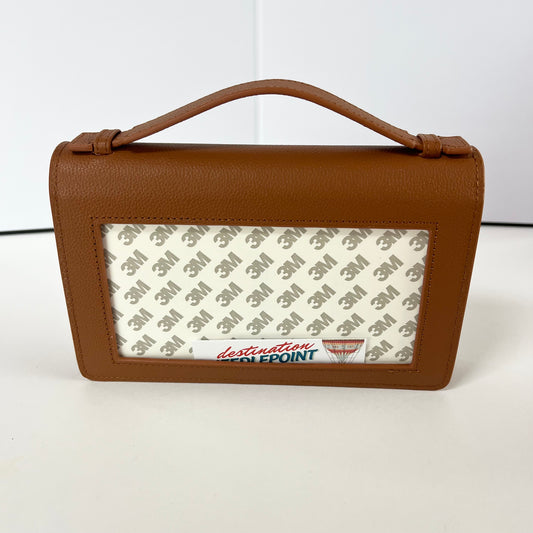 The Everyday Clutch - Cognac + Gold Chain