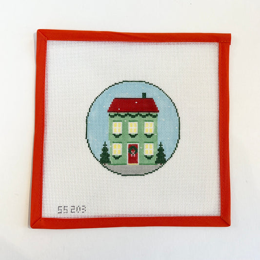 Mint Green Christmas Home - W/Stitch Guide