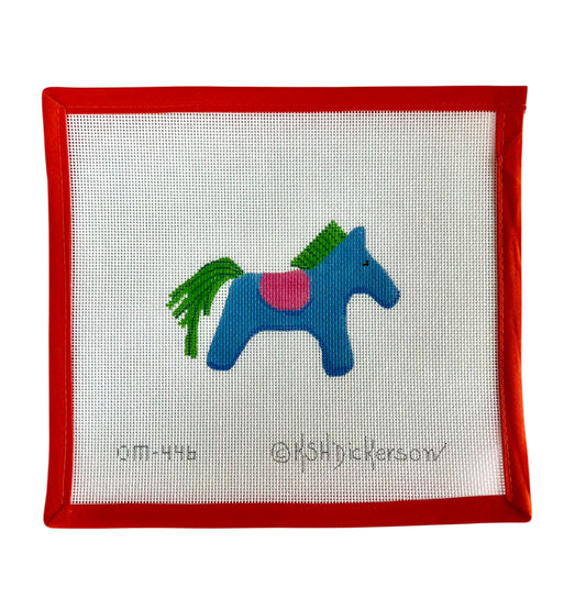 Hermes Horse w/ Saddle - Blue, Green and Fuchsia