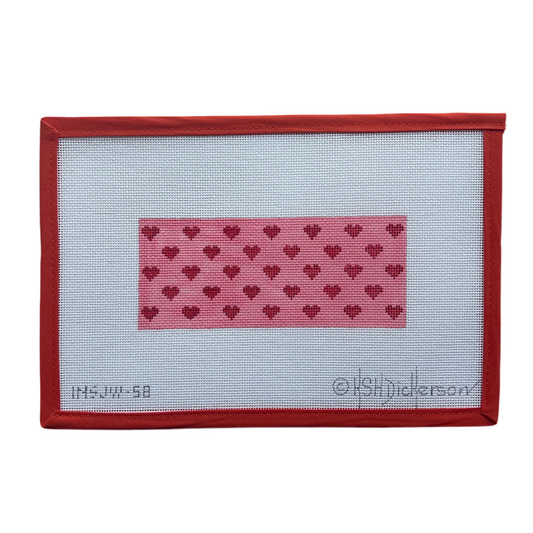 Red Hearts on Bubblegum Pink Insert