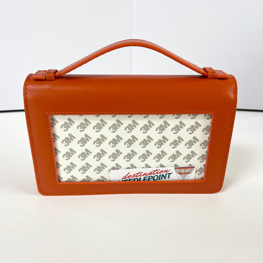 The Everyday Clutch - Tangerine + Silver Chain