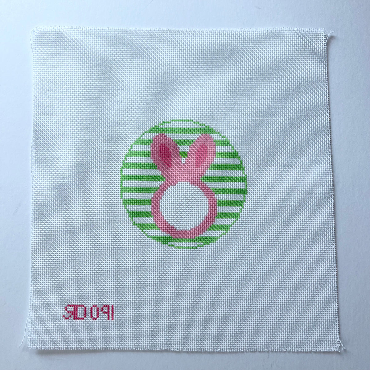 Pink Bunny Monogram Round - 091-P