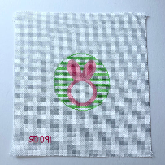 Pink Bunny Monogram Round - 091-P