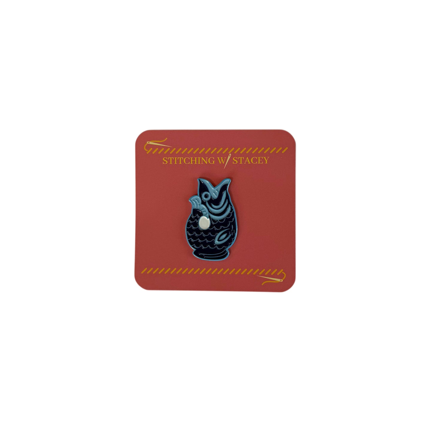 Navy Fish Pitcher Needle Minder