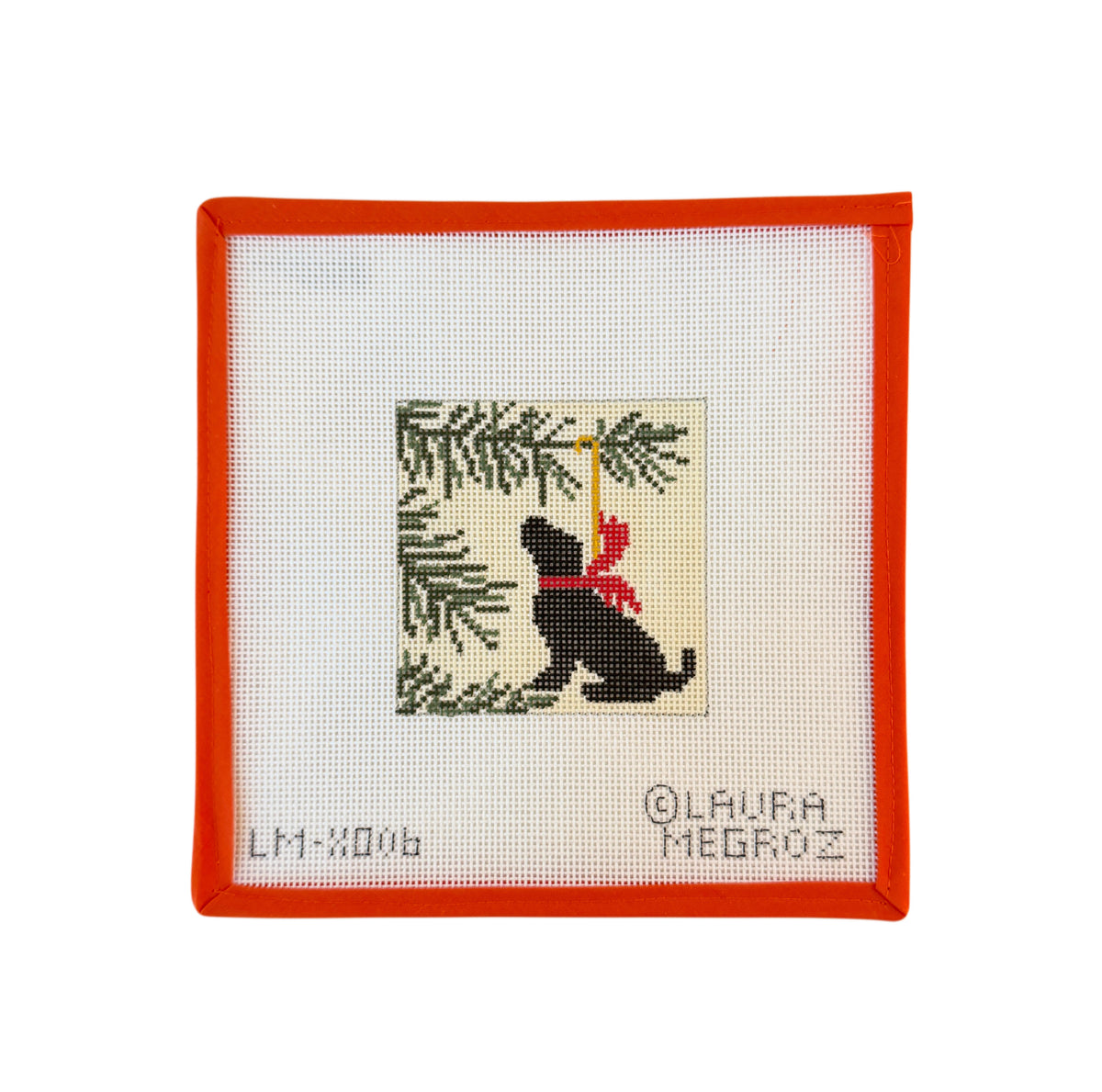 Christmas Black Lab Square - XO06