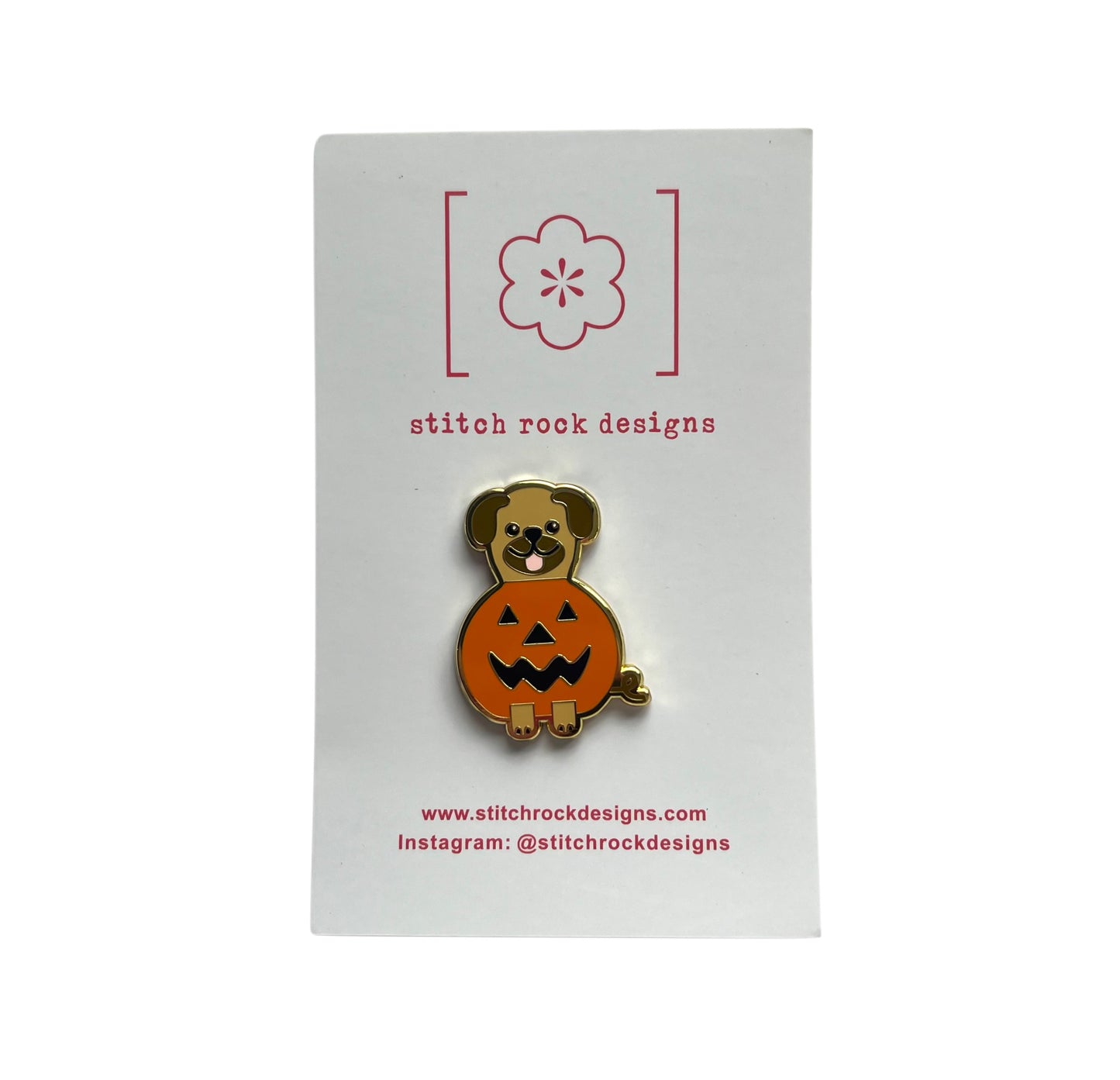 Pug in a Pumpkin Needle Minder