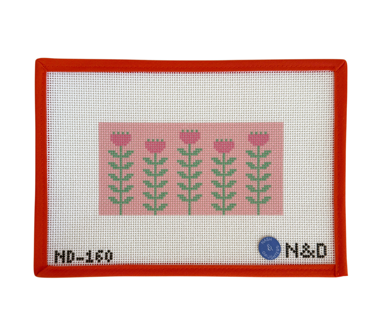 Pink & Green Block Print Flower A - Clutch Insert