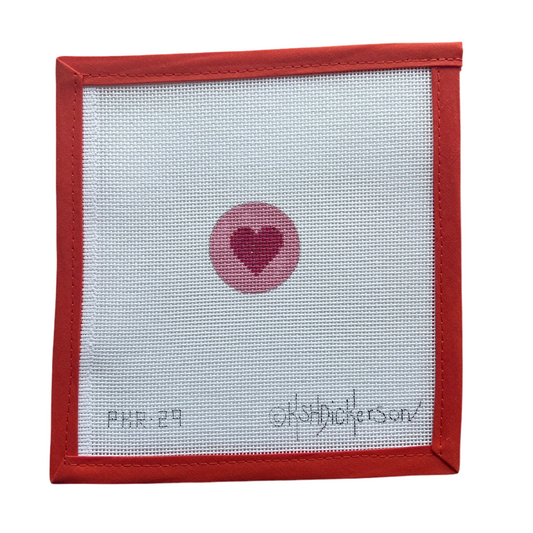 Sparkly Raspberry Heart on Pink Mini