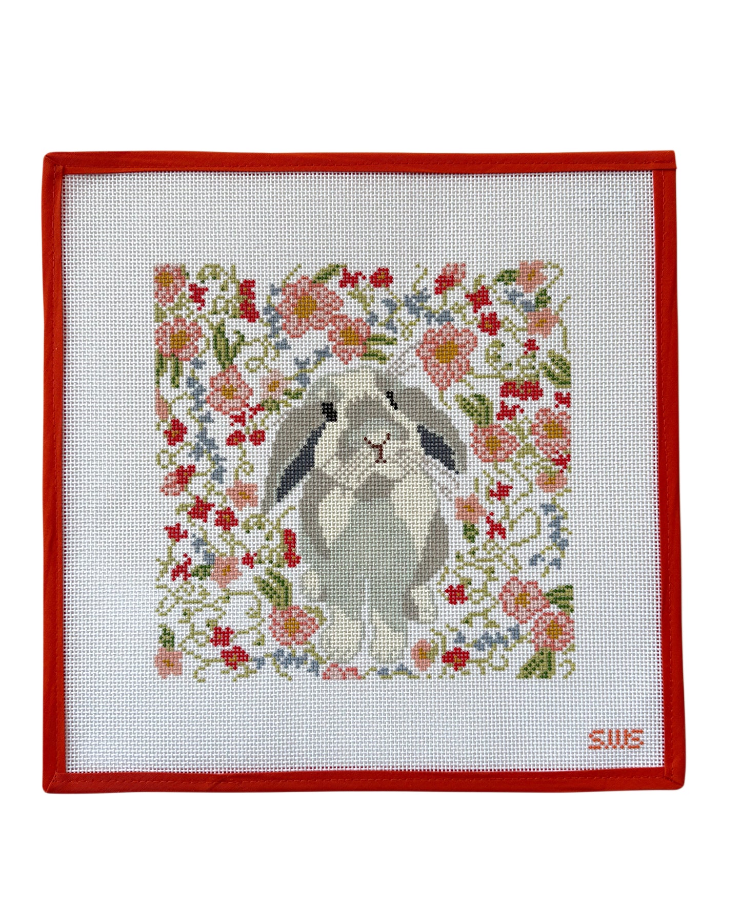 Gray Floral Bunny
