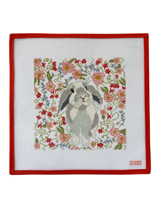 Gray Floral Bunny
