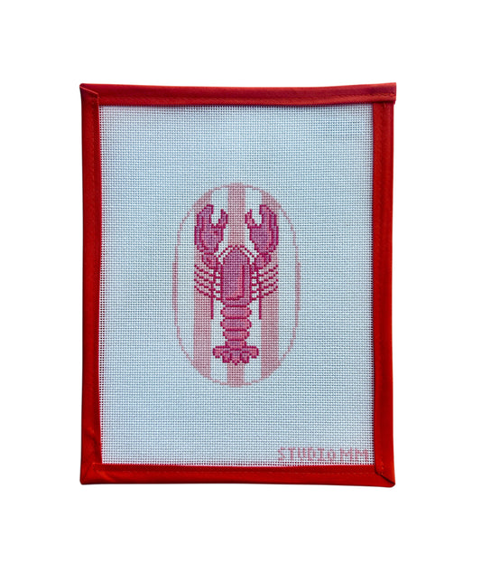 Pink Lobster on Stripes