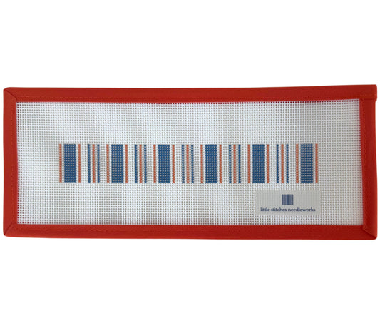 Cabana Stripe Key Fob - Royal & Tangerine
