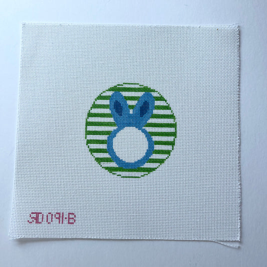 Blue Bunny Monogram Round - 091-B