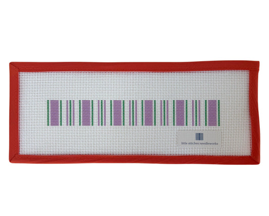 Cabana Stripe Key Fob - Lavender & Green
