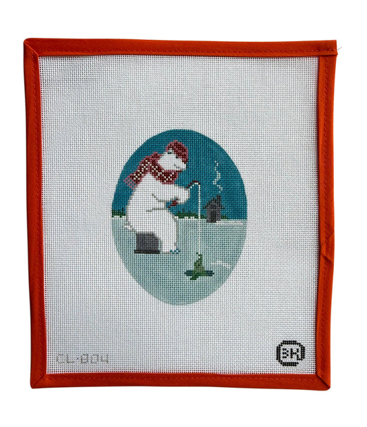 Ice Fishing Polar Bear Oval