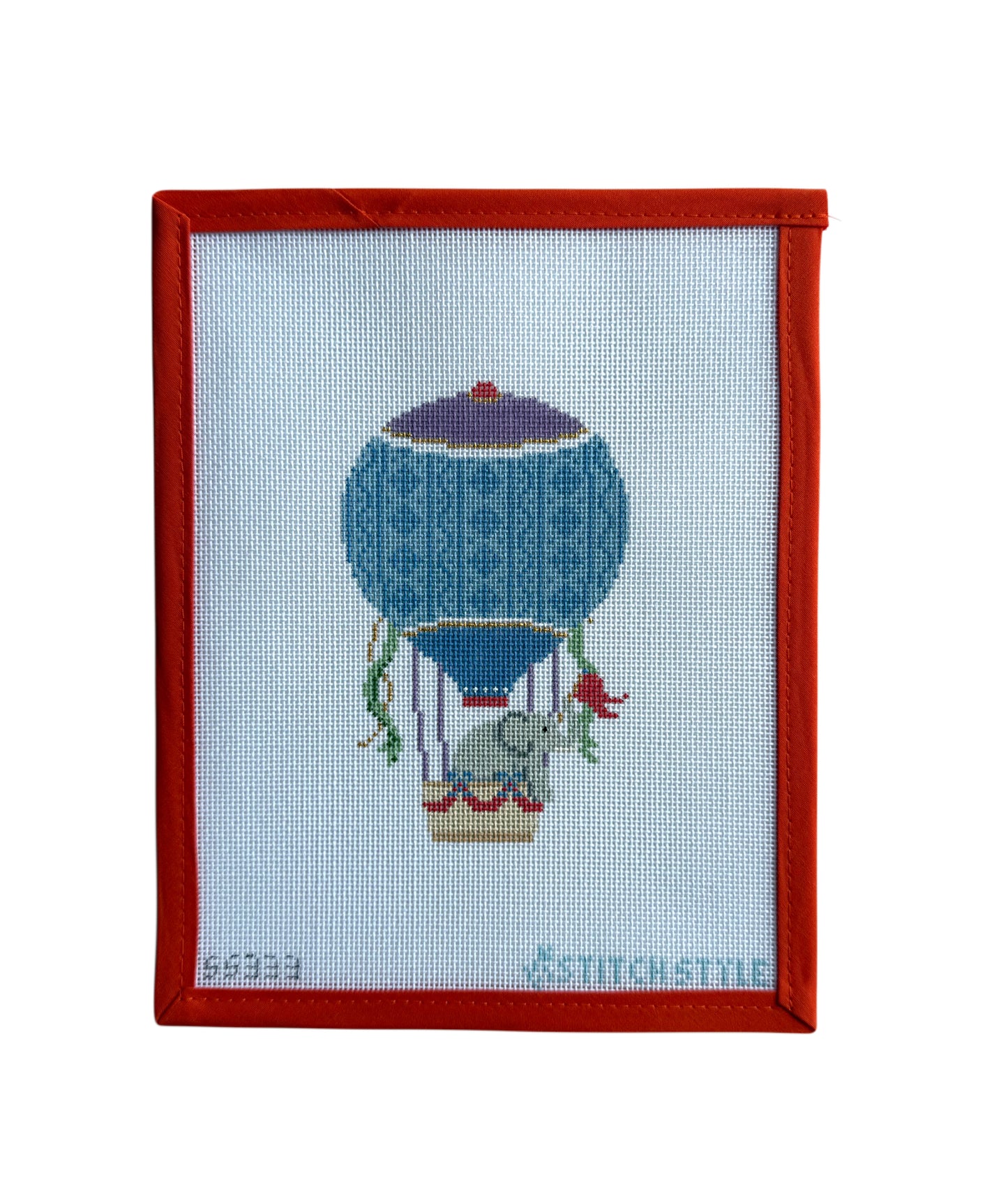 Blue and Purple Hot Air Balloon with Elephant