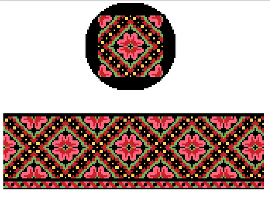 FS-R-3 Pink, Red, Black Floral Hinged Box