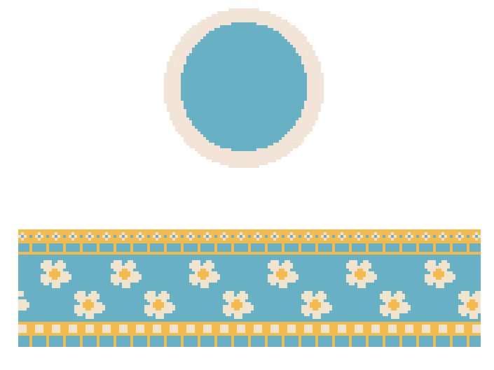 FS-R-56 Floral Teal & Beige Hinged Box