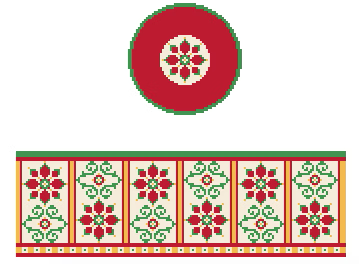 FS-R-34B Red & Green Floral Hinged Box