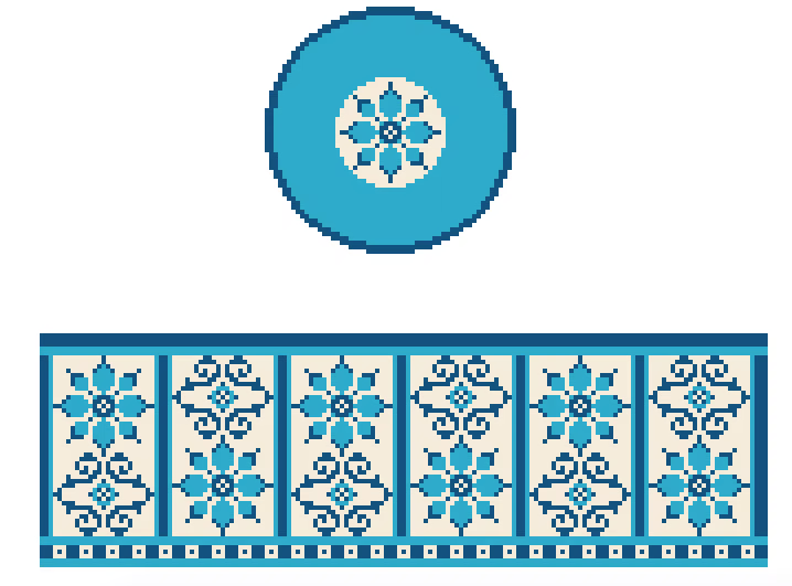 FS-R-34C Blue & Teal Floral Hinged Box