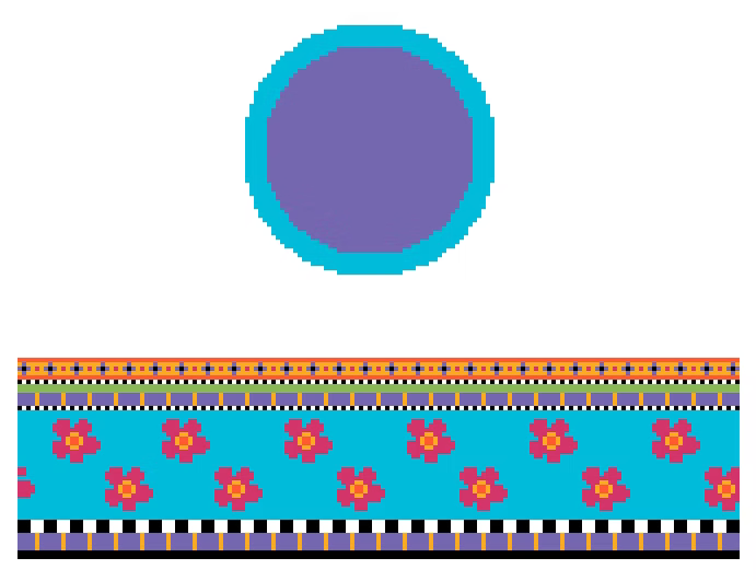 FS-R-55 Floral Blue & Purple Hinged Box